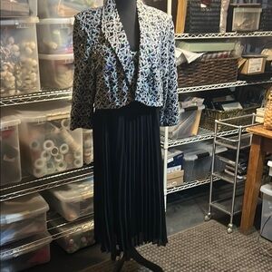 Black Pleated Skirt dress/ jacket